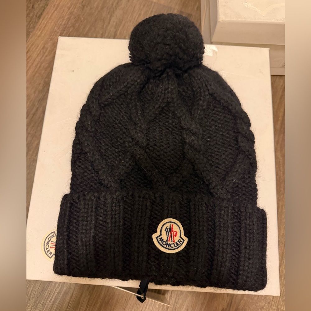 Moncler Dark Knit Pom-Pom Hat